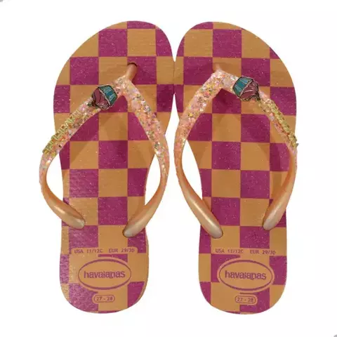 Chinelo Sandálias Havaianas K Sl Glitter Ii Pessego 7013997 41469760027