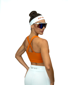 Faixa Esportiva para Cabelo - BRANCO + LARANJA - comprar online