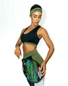 Top Decote V- PRETO + VERDE