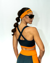 Top Decote V - PRETO + MOSTARDA