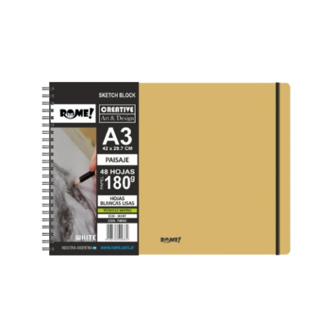 SKETCH BLOCK A3 PAISAJE TECNICAS MIXTAS X180GR ROME