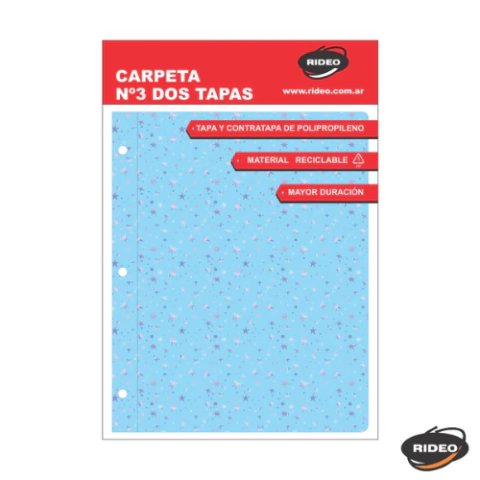 CARPETA DOS TAPAS N°3 BRILLOS ESTRELLA-RIDEO - comprar online