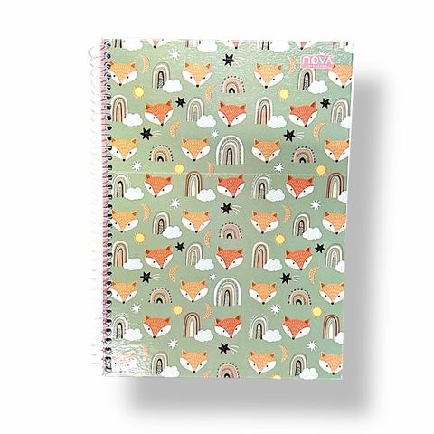 Caderno Universitário 80 Folhas - Feminino - Raposas