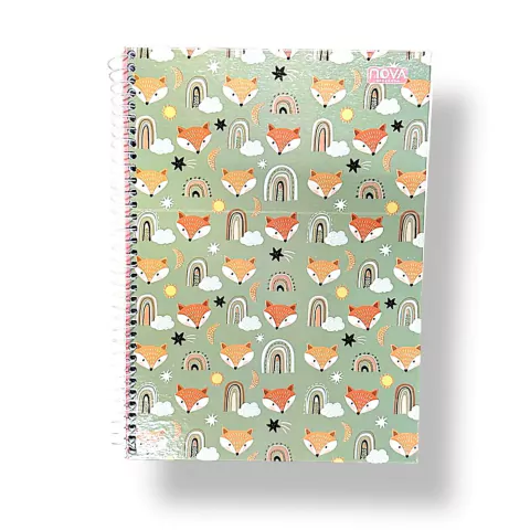 Caderno Universitário 80 Folhas - Feminino - Raposas