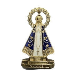 ADORNO CARRO NOSSA SENHORA APARECIDA 5CM COLORIDA STRASS AURÉOLA RD207APAU