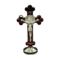 Imagem do ADORNO CARRO CRUZ SÃO BENTO RESINA C/ BASE METAL 8CM RD105