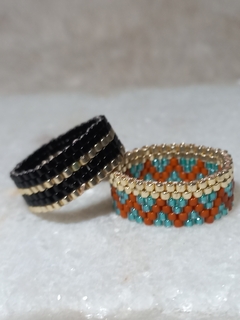 Anillo tejido con cuentas de vidrio japonesas originales Miyuki en internet