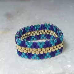 Anillo tejido con cuentas de vidrio japonesas originales Miyuki - comprar online