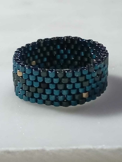 Anillo RALPH, tejido con cuentas de vidrio japonesas originales