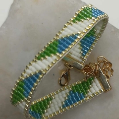 Pulsera SELVA, realizada con cuentas de vidrio originales y cierres bañados en oro