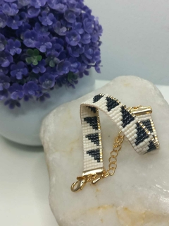 Pulsera FIEL, cuentas de vidrio y terminaciones bañadas en oro - comprar online