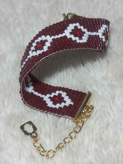PULSERA REALIZADA CON CUENTAS DE VIDRIO JAPONESAS ORIGINALES, TERMINACIONES BAÑADAS EN ORO - comprar online