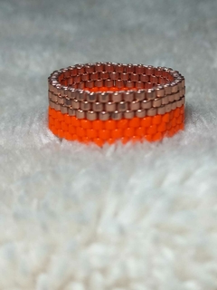 ANILLO OTOÑO, REALIZADO CON CUENTAS DE VIDRIO JAPONESAS ORIGINALES