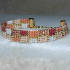 PULSERA CANDY, realizada sobre telar con cuentas de vidrio japonesas Miyuki originales y terminaciones bañadas en oro en internet