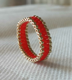 ANILLO tejido con cuentas de vidrio japonesas Miyuki originales