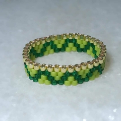 ANILLO TEJIDO CON CUENTAS DE VIDRIO JAPONESAS MIYUKI ORIGINALES