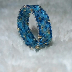 ANILLO TEJIDO CON CUENTAS DE VIDRIO JAPONESAS MIYUKI ORIGINALES