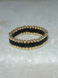 ANILLO TEJIDO CON CUENTAS DE VIDRIO JAPONESAS MIYUKI ORIGINALES
