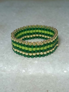 ANILLO TEJIDO CON CUENTAS DE VIDRIO JAPONESAS MIYUKI ORIGINALES - comprar online
