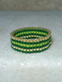 ANILLO TEJIDO CON CUENTAS DE VIDRIO JAPONESAS MIYUKI ORIGINALES