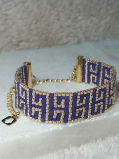 PULSERA ATENAS, TEJIDA CON CUENTAS DE VIDRIO Y TERMINACIONES GOLD-FILLED