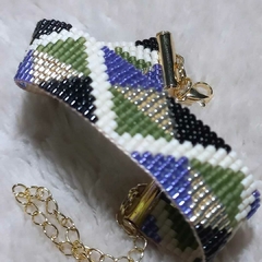 PULSERA TEJIDA SOBRE TELAR CON CUENTAS DE VIDRIO MIYUKI ORIGINALES Y TERMINACIONES GOLD-FILLED - comprar online