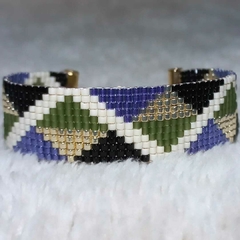 PULSERA TEJIDA SOBRE TELAR CON CUENTAS DE VIDRIO MIYUKI ORIGINALES Y TERMINACIONES GOLD-FILLED en internet