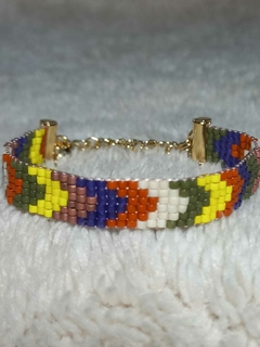 PULSERA TEJIDA SOBRE TELAR CON CUENTAS DE VIDRIO MIYUKI ORIGINALES Y TERMINACIONES GOLD-FILLED - comprar online