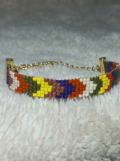 PULSERA TEJIDA SOBRE TELAR CON CUENTAS DE VIDRIO MIYUKI ORIGINALES Y TERMINACIONES GOLD-FILLED - Desengrama!