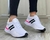 Tênis Feminino Academia Caminhada Ginastica Super Leve e Confortável - Branco+Rosa - comprar online