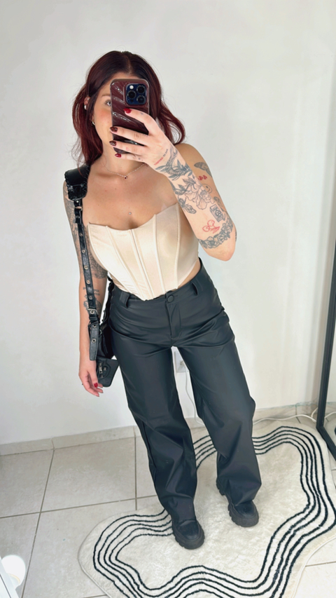 Calça de Couro Preta