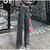 Calça jeans feminina de cintura alta e perna larga, jeans feminino chique, com - comprar online