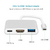 Crafty 3 Em 1 Hub Tipo C para HDMI USB 3.0 Conversor 4K / Adaptador Shell Alumí