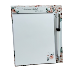Bloco de Notas Flores Com Caneta | Lembrancinha Personalizada