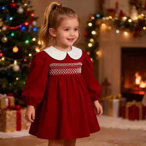 vestido infantil vermelho	