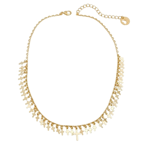 Colar mini cruz penduradas