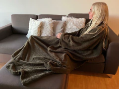 Manta con Mangas Corderito VERDE MUSGO - comprar online