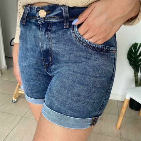 Short de Jean Elastizado con Dobléz
