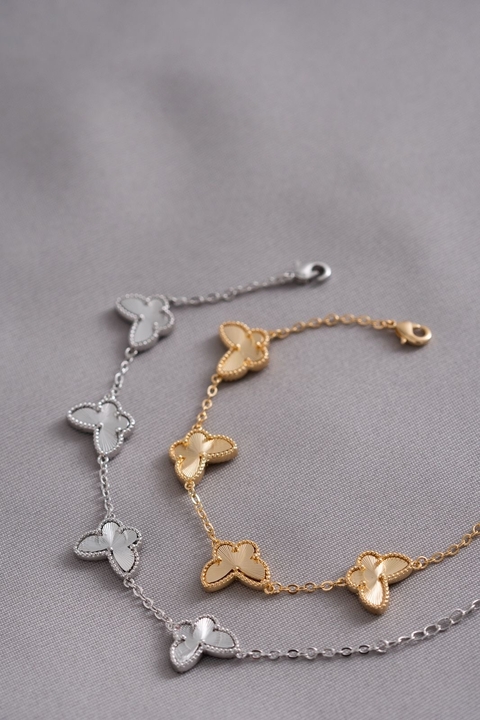 Pulseira borboletas dourada
