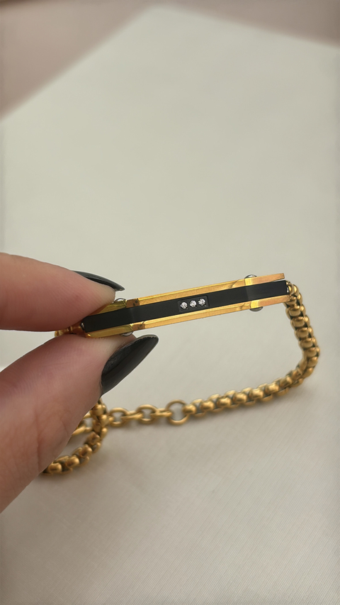 Pulseira masculina aço dourado