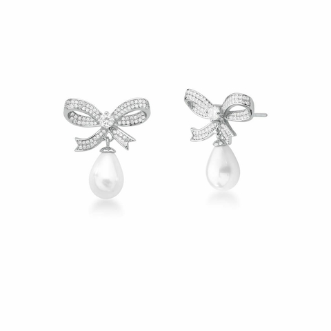 Brinco laço cravejado