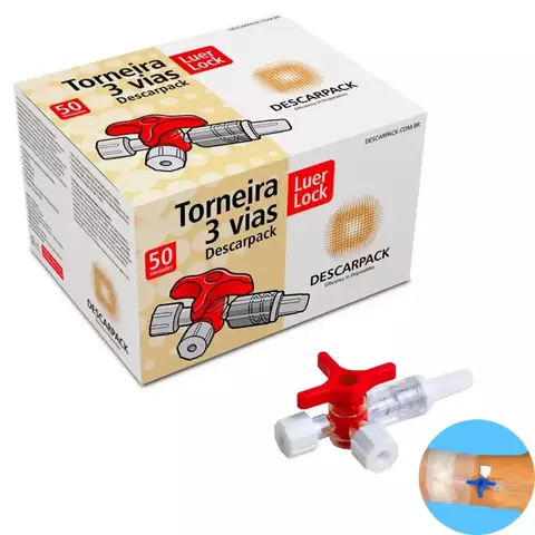 Torneira 3 Vias Luer Lock - Descarpack