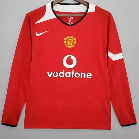 CAMISETA TITULAR MANCHESTER UNITED 2005-06 MANGA LARGA