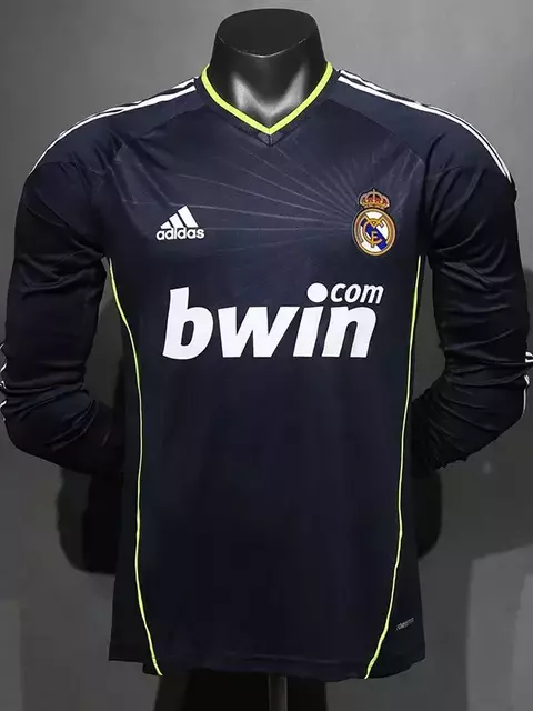 CAMISETA SUPLENTE REAL MADRID 2010/11 MANGA LARGA VERSION JUGADOR - comprar online