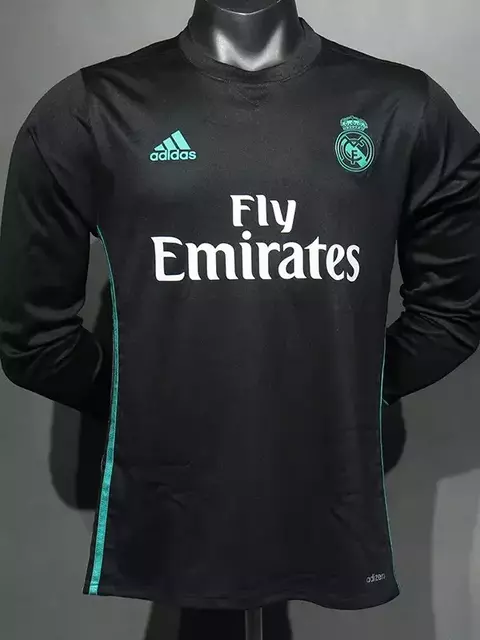 CAMISETA SUPLENTE REAL MADRID 2017/18 MANGA LARGA VERSION JUGADOR - comprar online