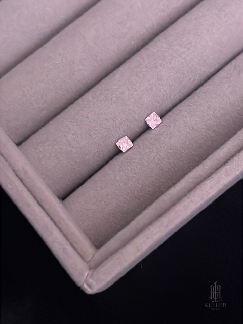 Brinco carré rosa claro 3x3 - comprar online