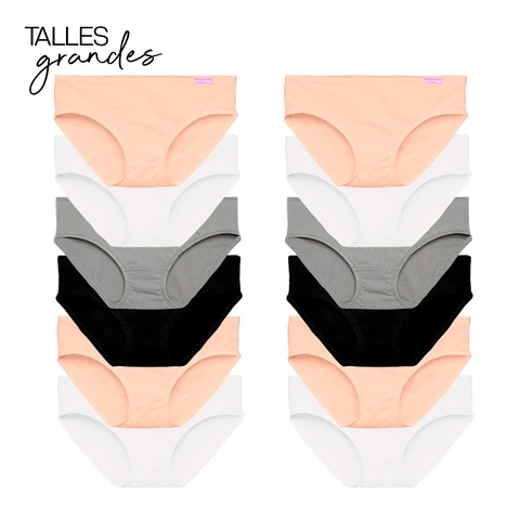 Pack X12 Bombacha Plus Size Luxury