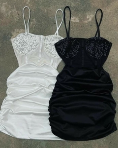 Vestido Lentejuela Frunce - comprar online