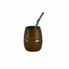 Mate Artesanal Algarrobo Y Bombilla Chata De Alpaca - tienda online