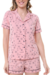 PIJAMA ALFAIATARIA LYCRA ESTAMPADO ROSE CONFORTO VERÃO - loja online